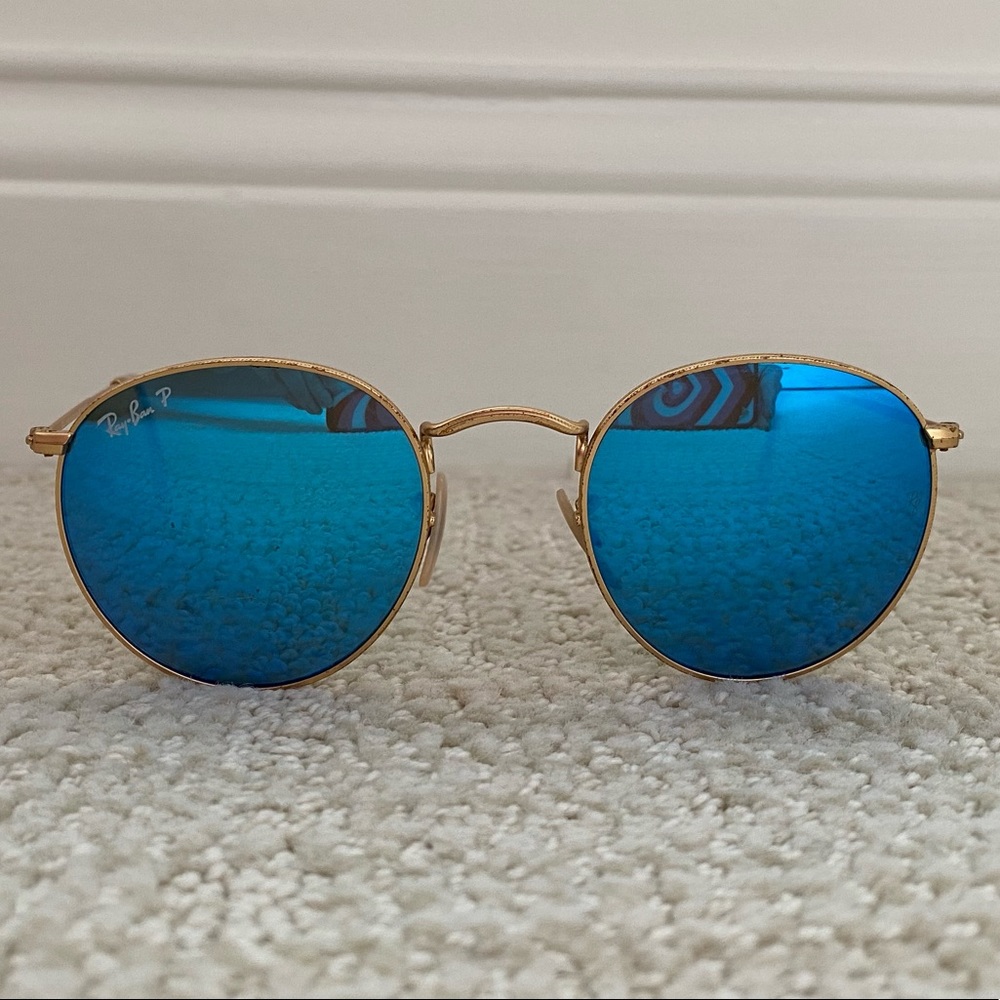 Ray-Ban Round Polarized Blue Mirror